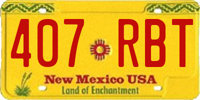 NM license plate 407RBT