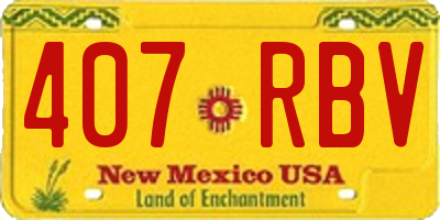 NM license plate 407RBV