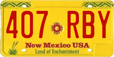 NM license plate 407RBY
