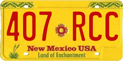 NM license plate 407RCC