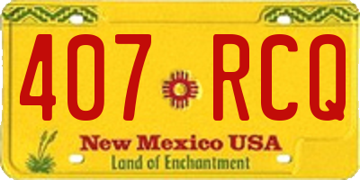 NM license plate 407RCQ