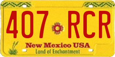 NM license plate 407RCR