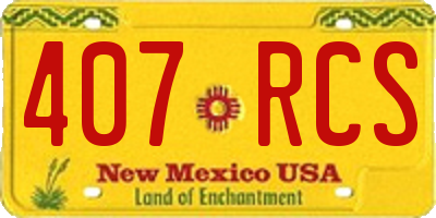 NM license plate 407RCS