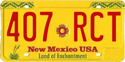 NM license plate 407RCT