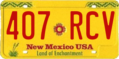 NM license plate 407RCV