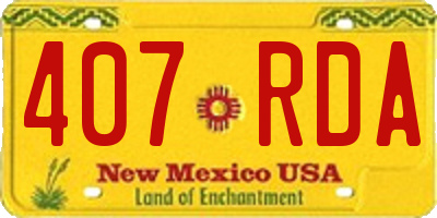NM license plate 407RDA