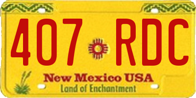 NM license plate 407RDC