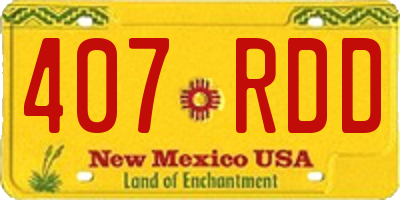 NM license plate 407RDD
