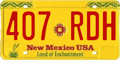 NM license plate 407RDH