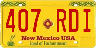 NM license plate 407RDI