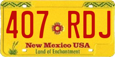 NM license plate 407RDJ