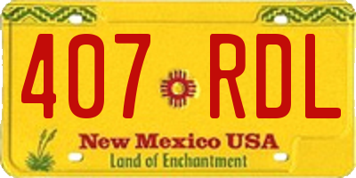 NM license plate 407RDL