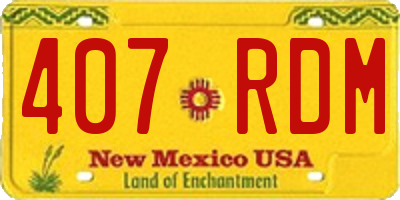 NM license plate 407RDM