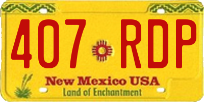 NM license plate 407RDP