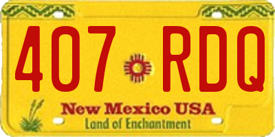 NM license plate 407RDQ