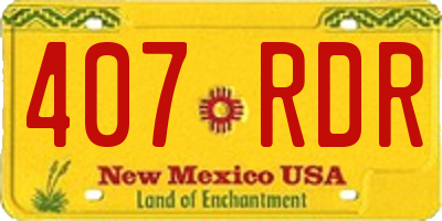 NM license plate 407RDR