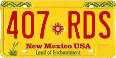 NM license plate 407RDS