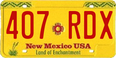 NM license plate 407RDX