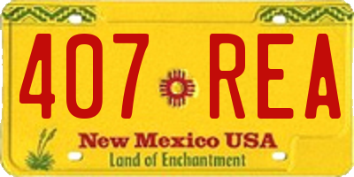 NM license plate 407REA