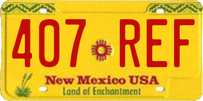 NM license plate 407REF
