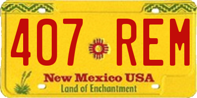 NM license plate 407REM
