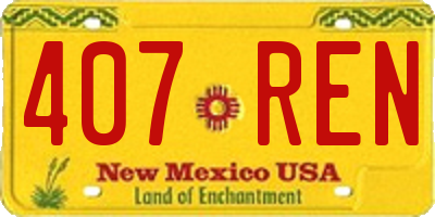 NM license plate 407REN
