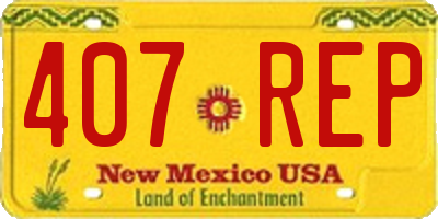 NM license plate 407REP