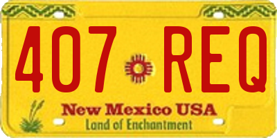 NM license plate 407REQ