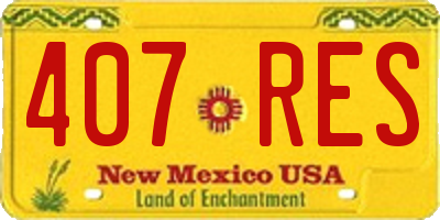 NM license plate 407RES