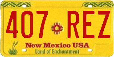 NM license plate 407REZ