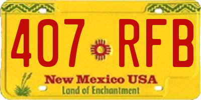 NM license plate 407RFB