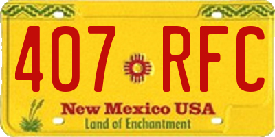 NM license plate 407RFC