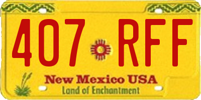 NM license plate 407RFF