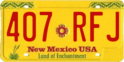 NM license plate 407RFJ