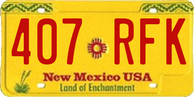 NM license plate 407RFK