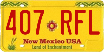 NM license plate 407RFL