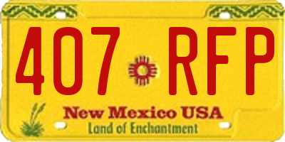 NM license plate 407RFP
