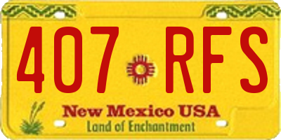 NM license plate 407RFS