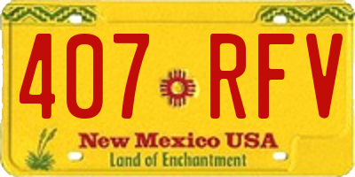 NM license plate 407RFV