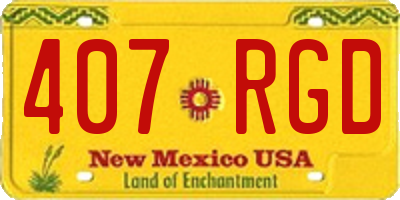 NM license plate 407RGD