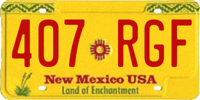 NM license plate 407RGF