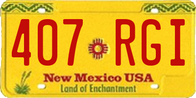 NM license plate 407RGI