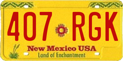 NM license plate 407RGK