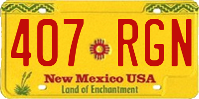 NM license plate 407RGN