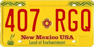 NM license plate 407RGQ