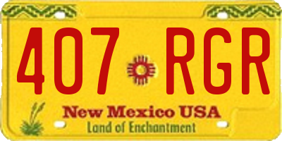 NM license plate 407RGR