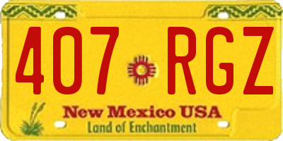 NM license plate 407RGZ
