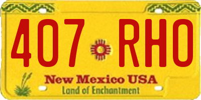NM license plate 407RHO
