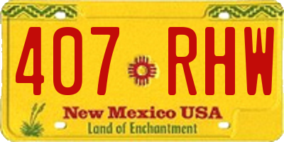 NM license plate 407RHW