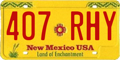 NM license plate 407RHY